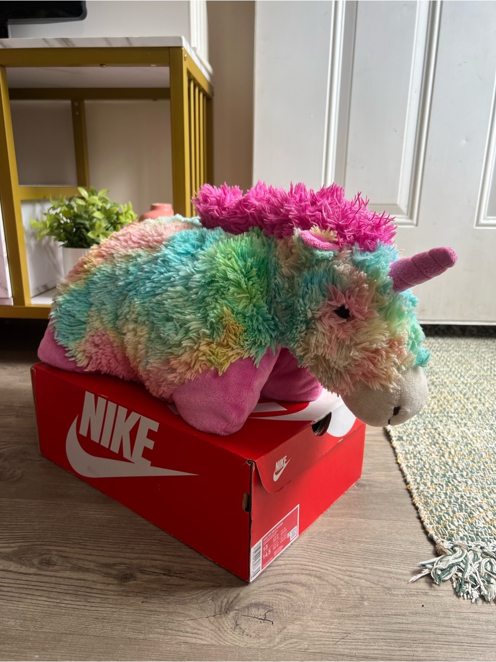 Pillow Pets Large Rainbow Unicorn 20” Plush Pink Tie-Dye